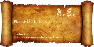 Mandák Ervin névjegykártya