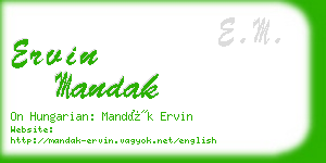 ervin mandak business card